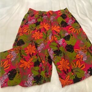 Cynthia Rowley 100% linem Floral Wide Leg Pants 2527
